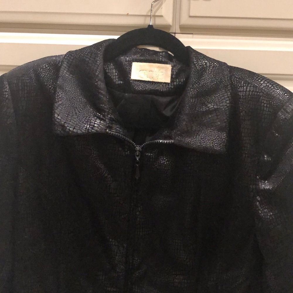 Cache Black Faux Snake Print Jacket - image 2